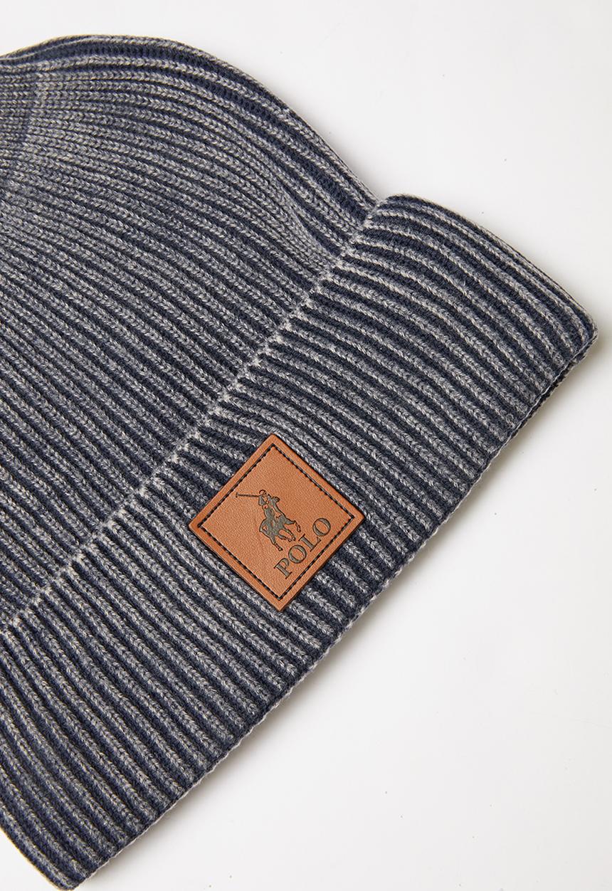 POLO - William classic ribbed beanie - blue