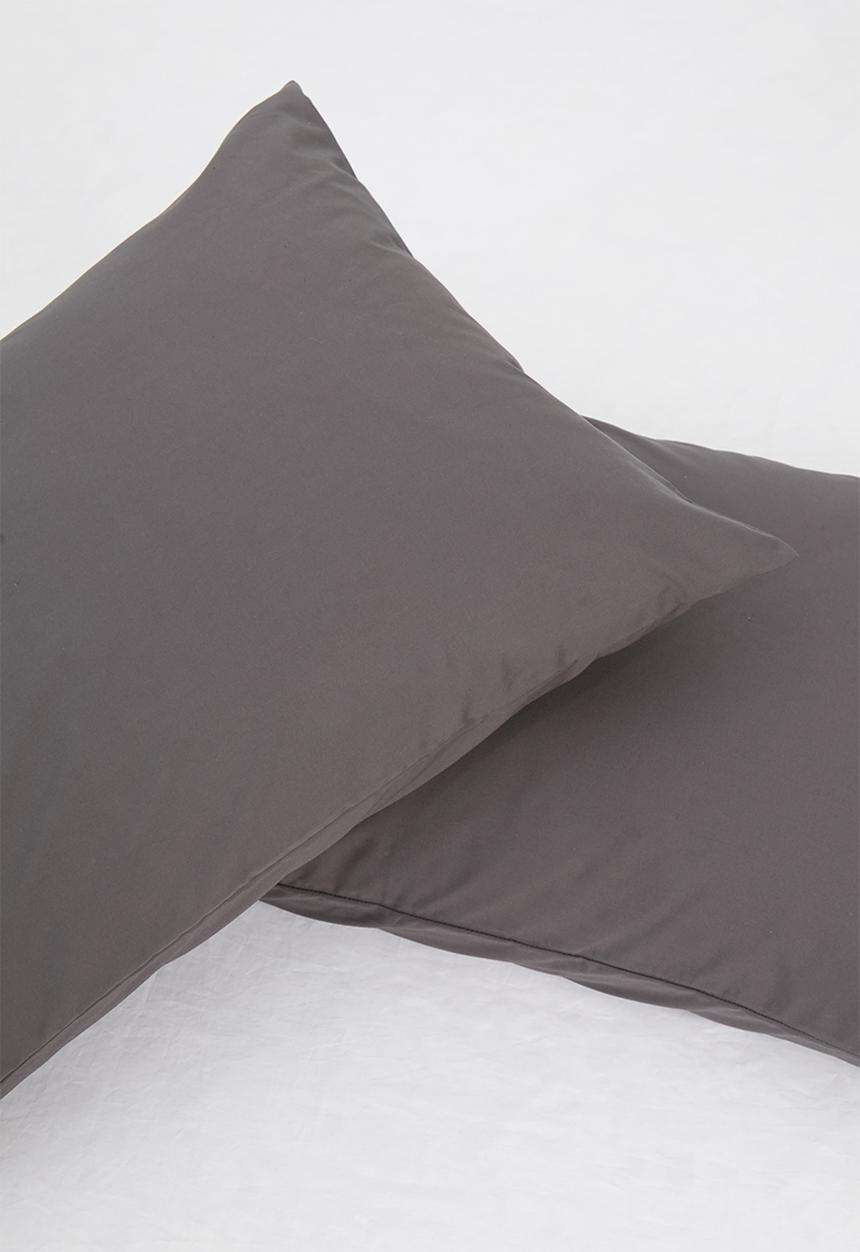 Sixth Floor - 200 TC cotton pillowcase set - charcoal