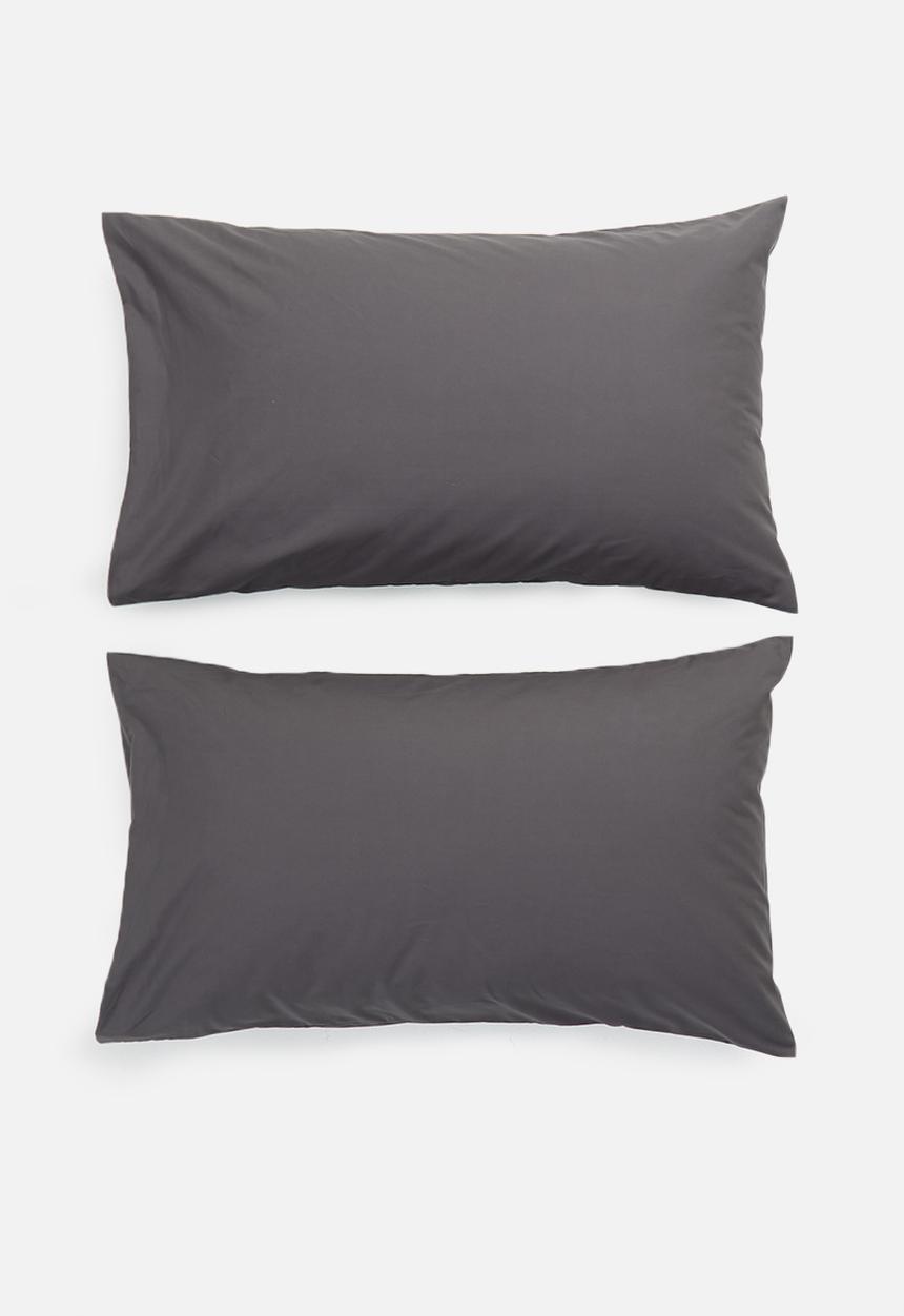 Sixth Floor - 200 TC cotton pillowcase set - charcoal
