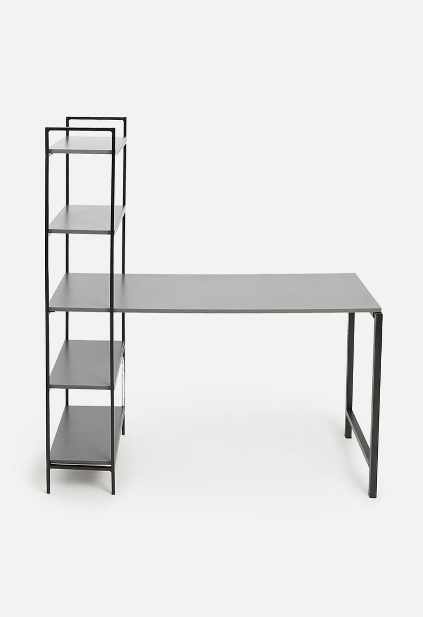 Sixth Floor - Hudson desk and shelf unit - storm grey
