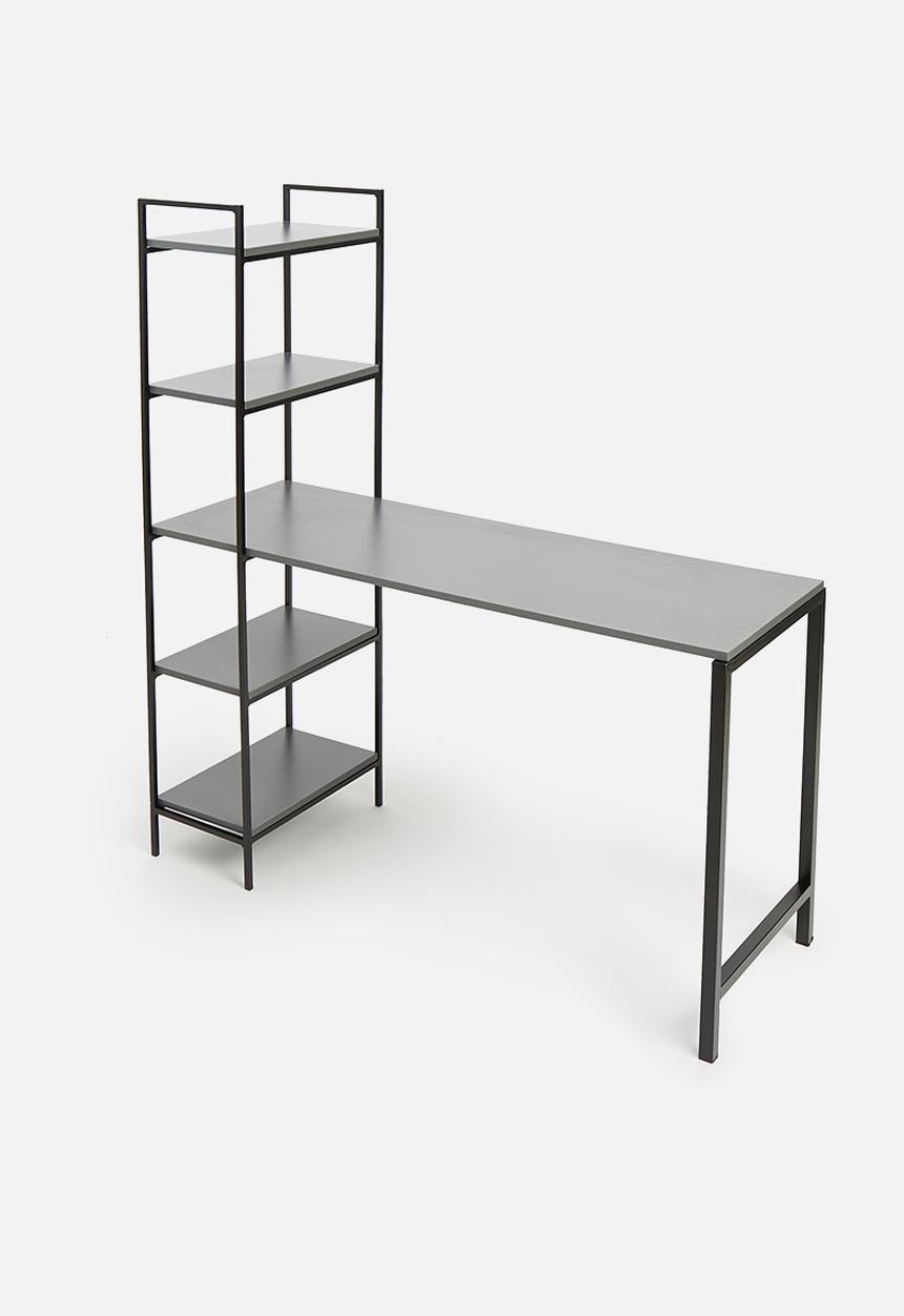 Sixth Floor - Hudson desk and shelf unit - storm grey