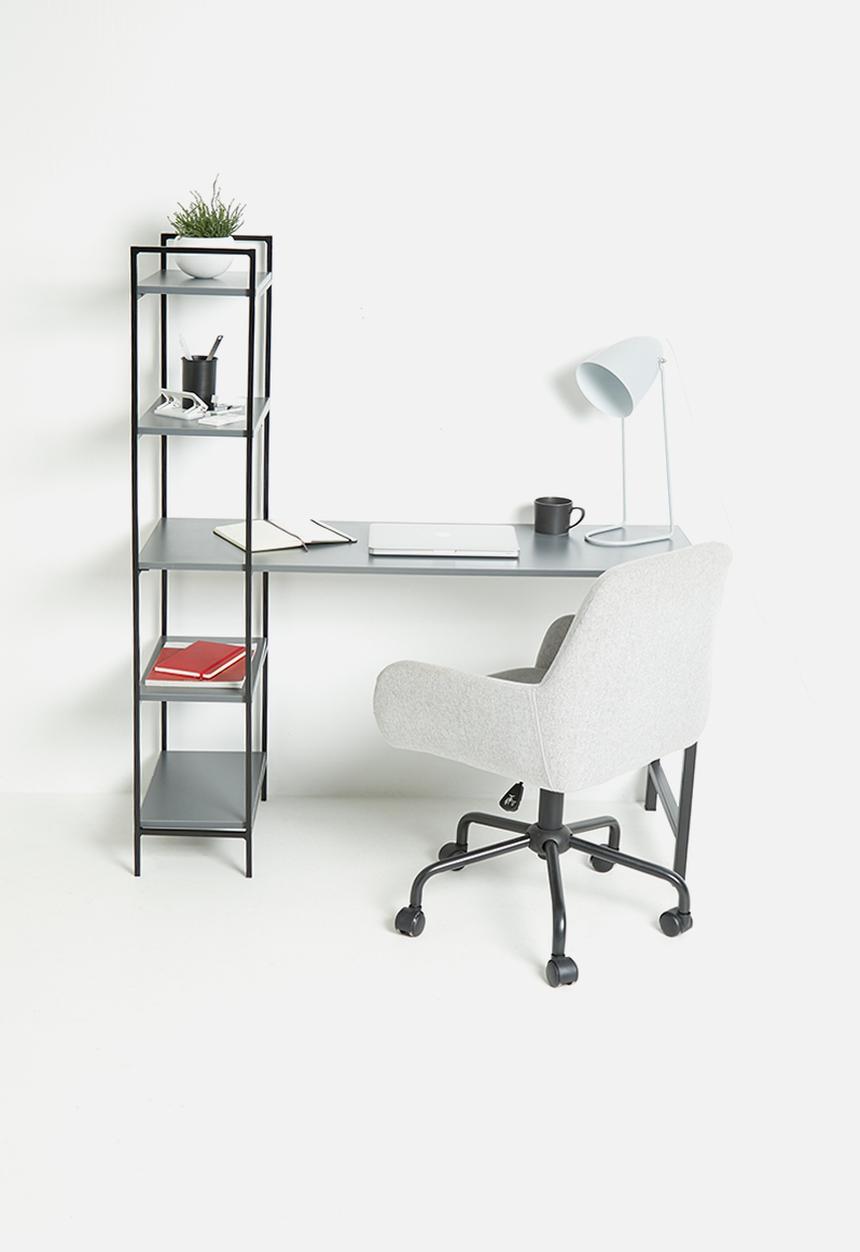 Sixth Floor - Hudson desk and shelf unit - storm grey