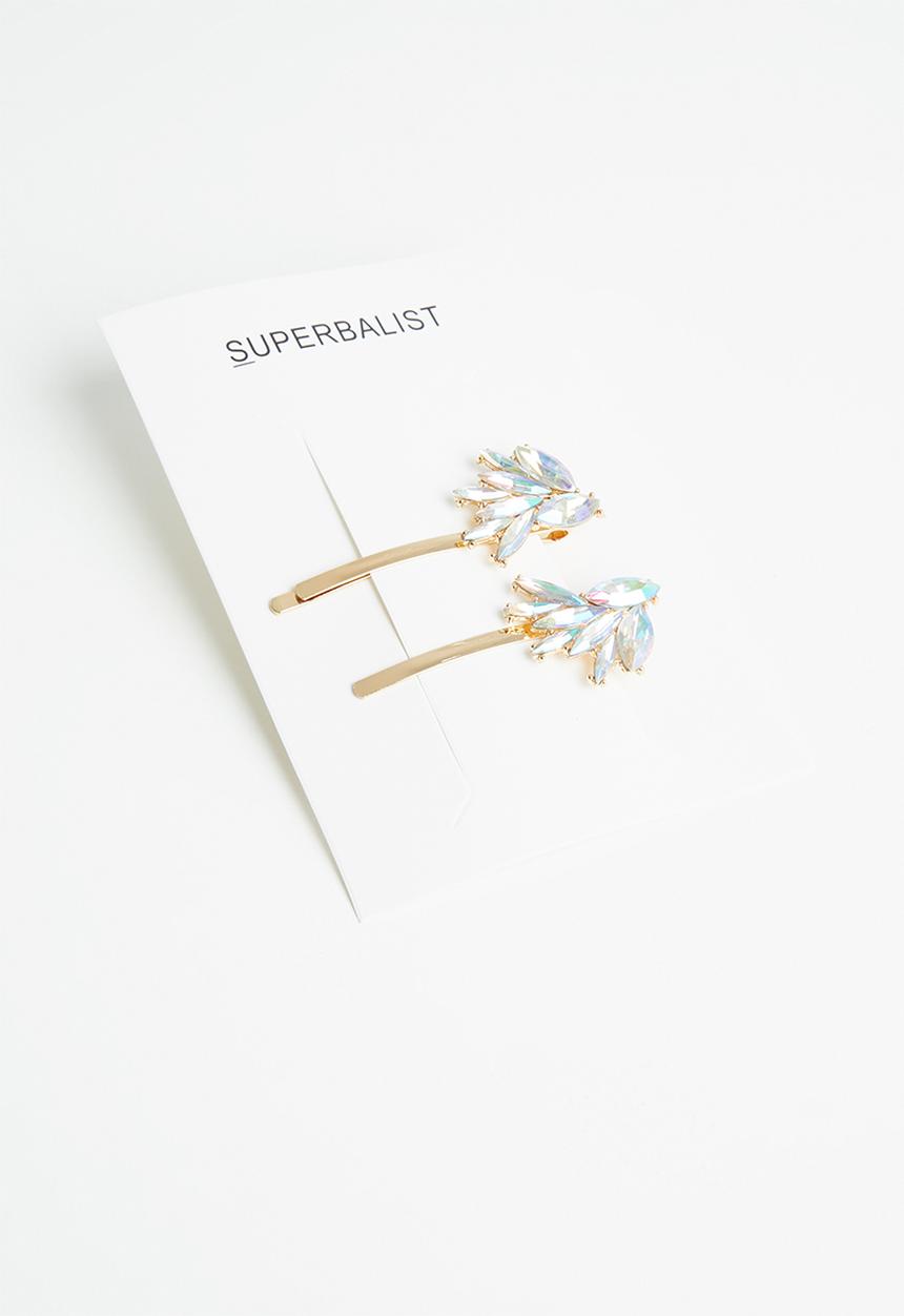 Superbalist - 2 Pack flower  hair clip set - gold