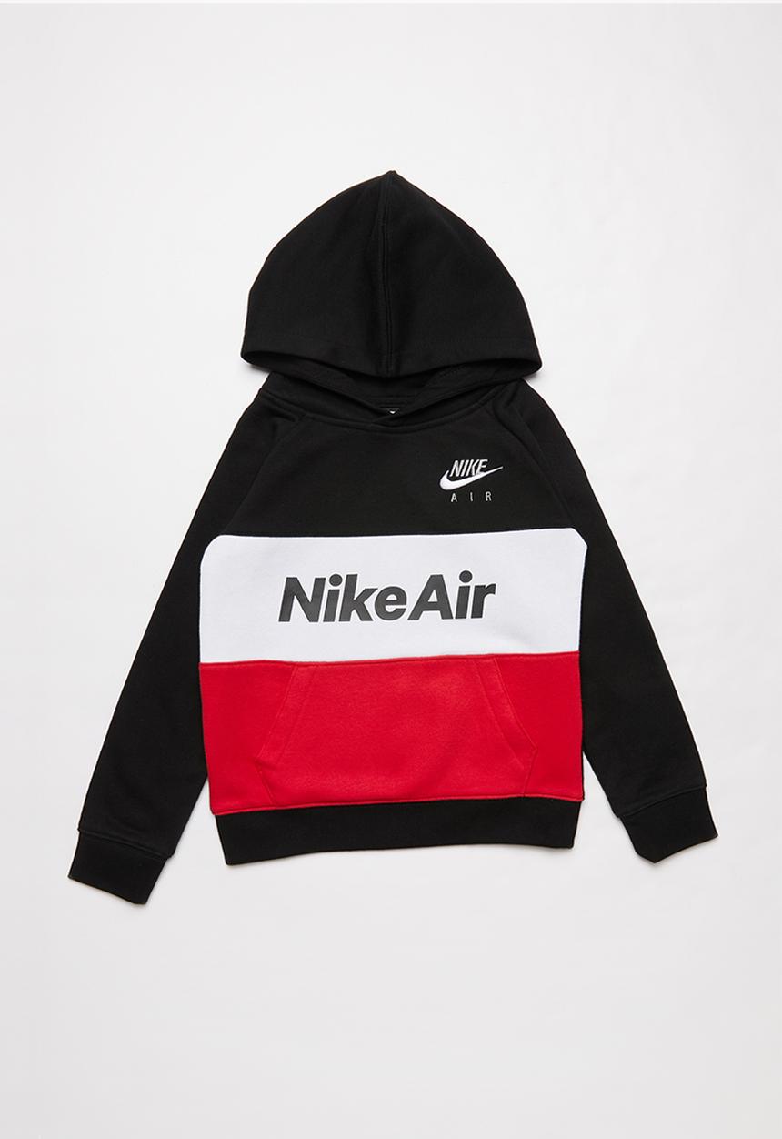 Nike - Nike sportswear air hoodie - black university red