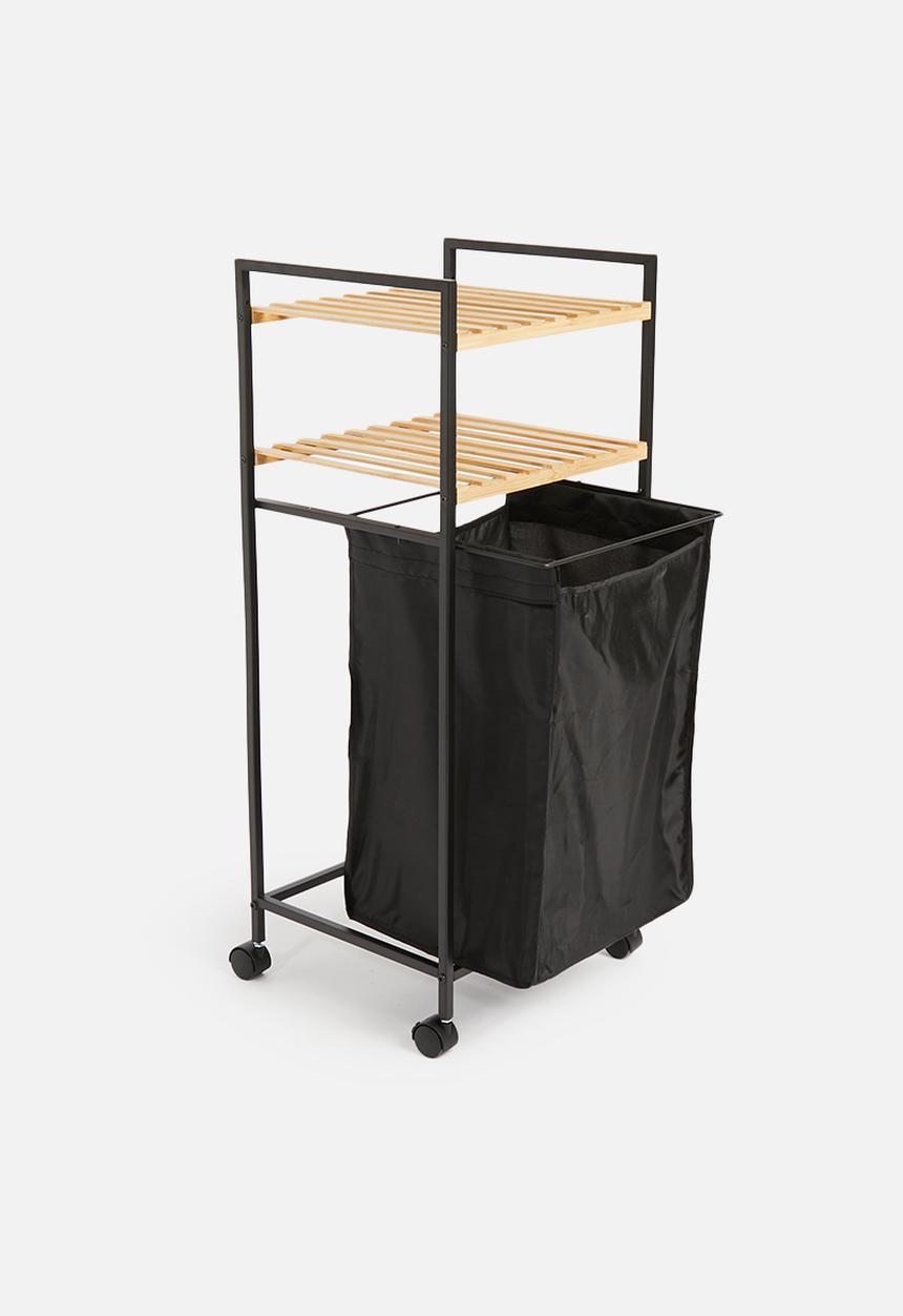 Storage Solutions - Laundry bathroom rack - black & natural