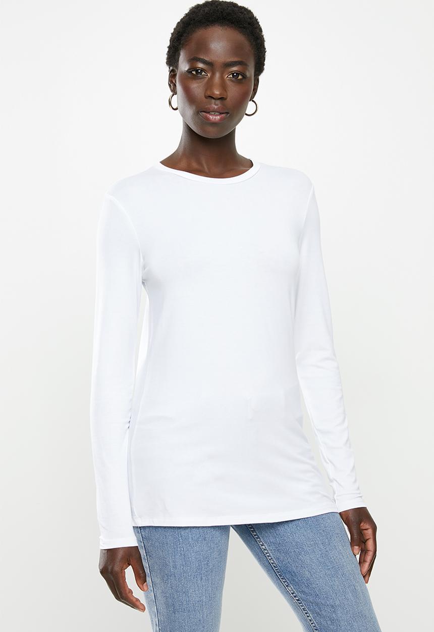 POLO - Bianca long sleeve stretch tee - white