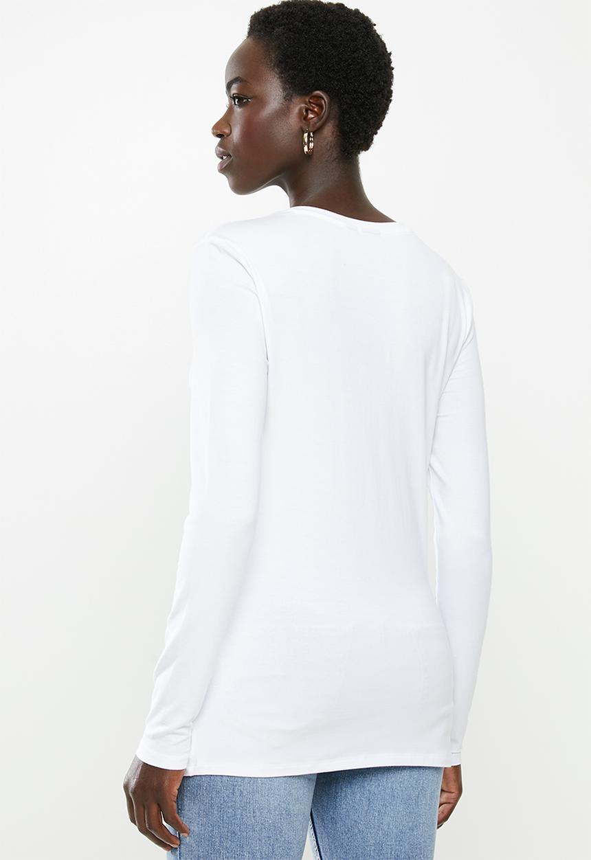 POLO - Bianca long sleeve stretch tee - white