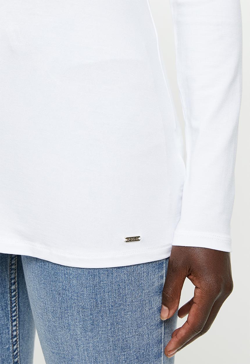 POLO - Bianca long sleeve stretch tee - white