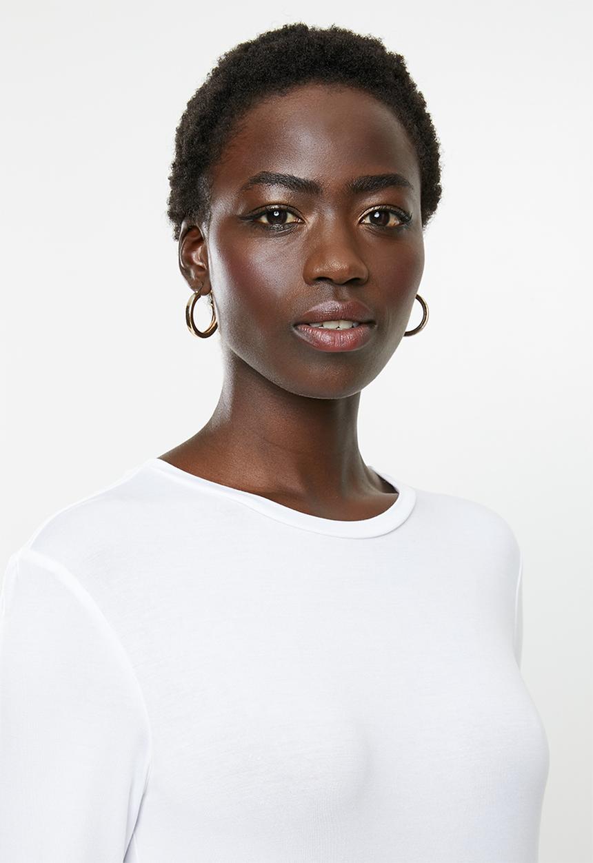 POLO - Bianca long sleeve stretch tee - white