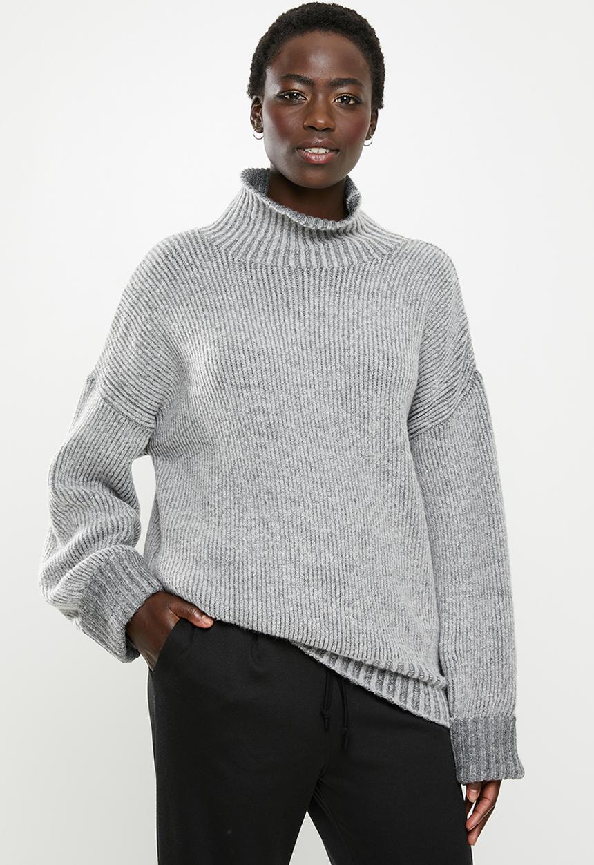 edit - Two tone boxi jumper - grey 