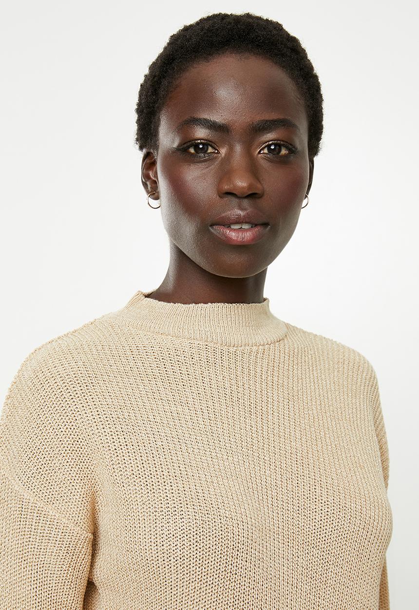 edit - Sparkle wrap jumper - beige