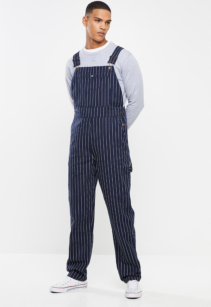 Dickies - Dickies stripe dungaree - navy & white
