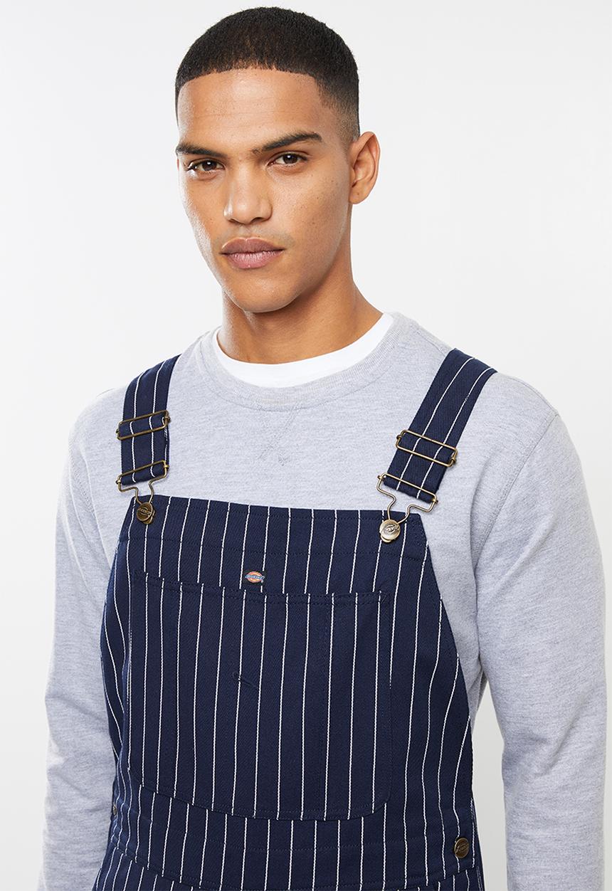 Dickies - Dickies stripe dungaree - navy & white