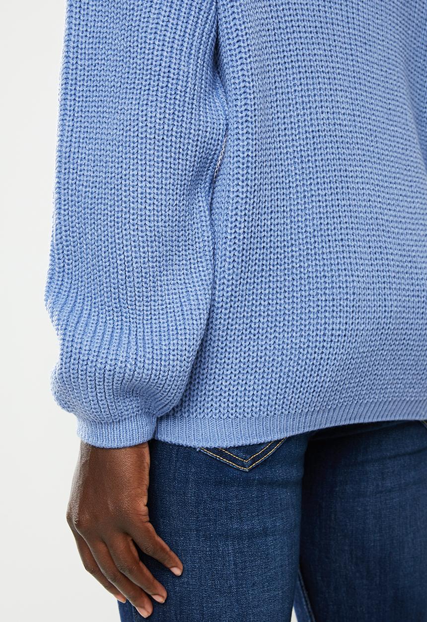 edit - Slouchy cowl neck jumper - blue