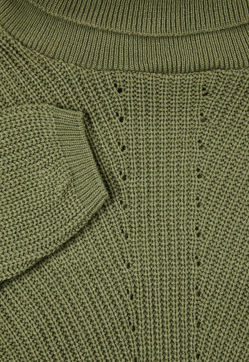 edit - Slouchy cowl neck jumper - khaki