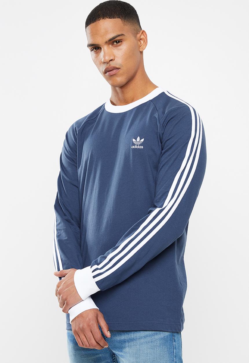 adidas Originals - 3-stripe long sleeve tee - blue