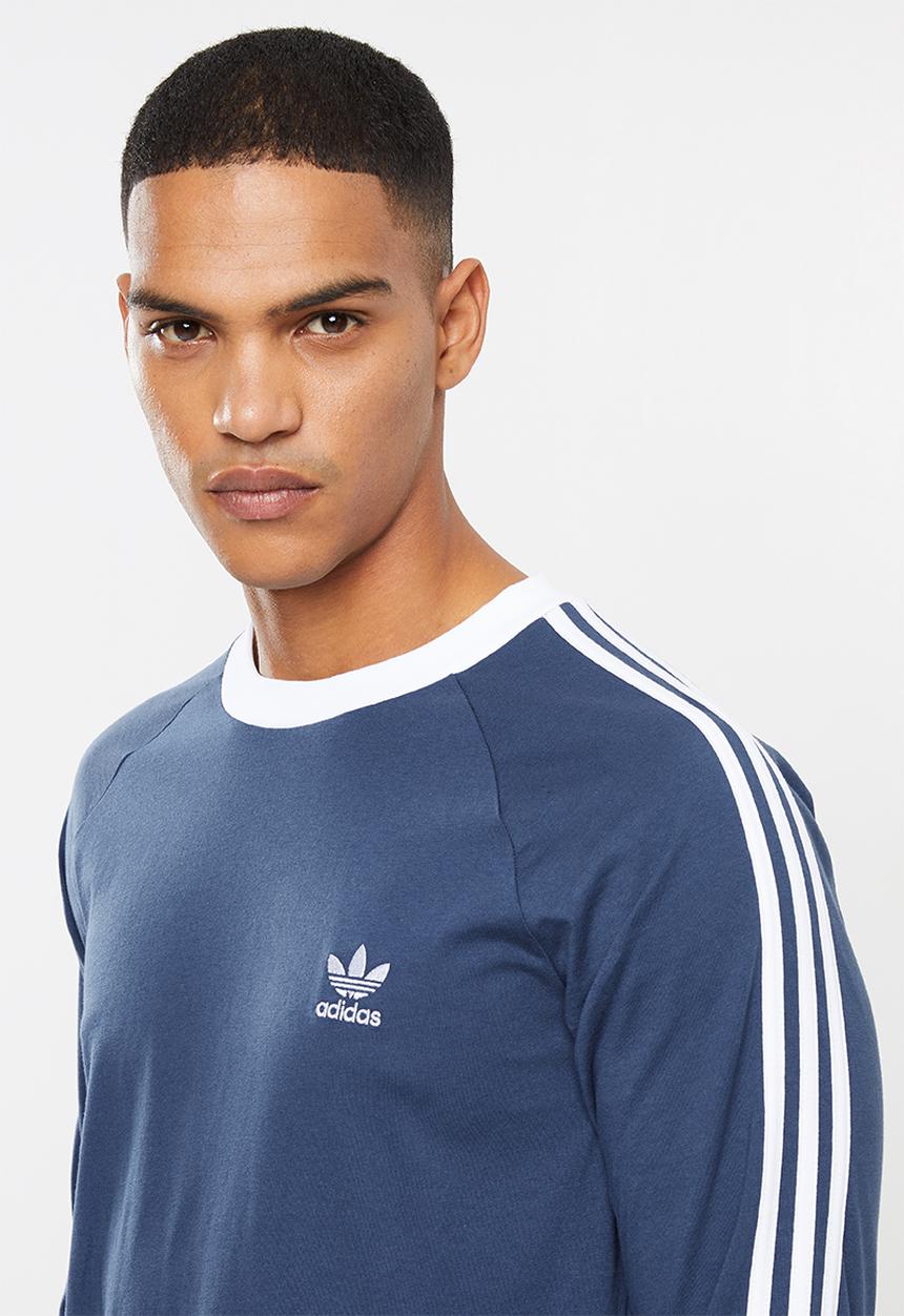 adidas Originals - 3-stripe long sleeve tee - blue