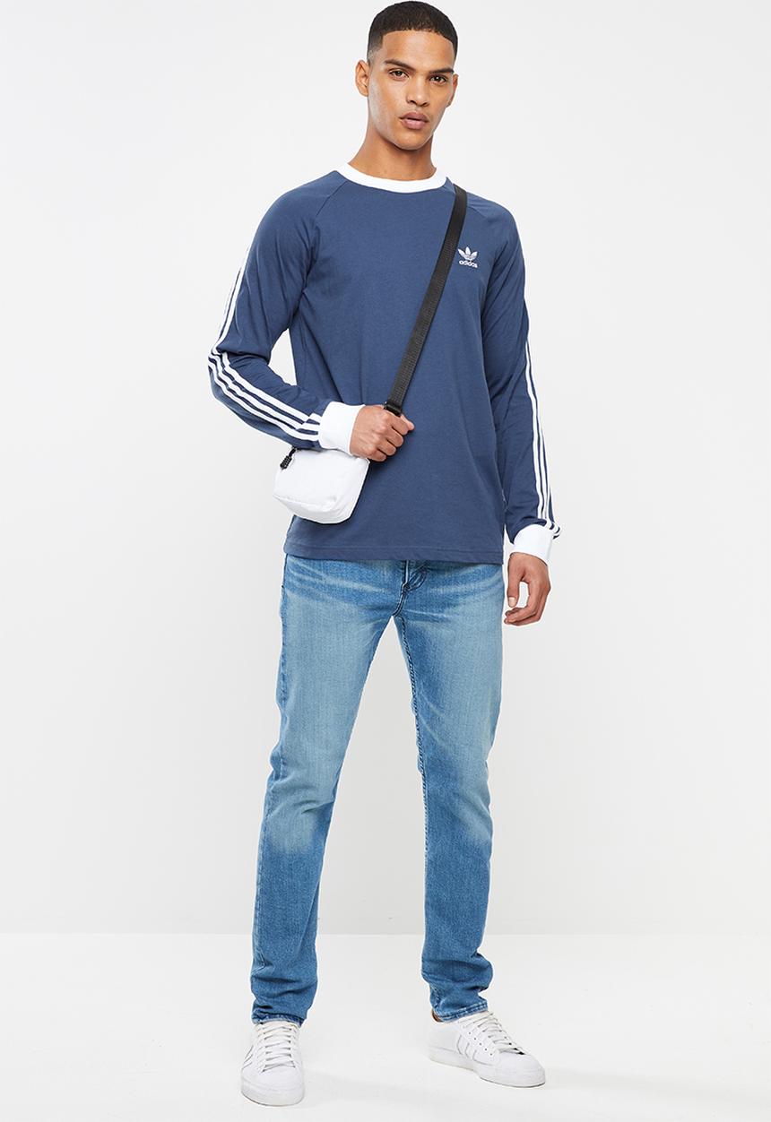 adidas Originals - 3-stripe long sleeve tee - blue