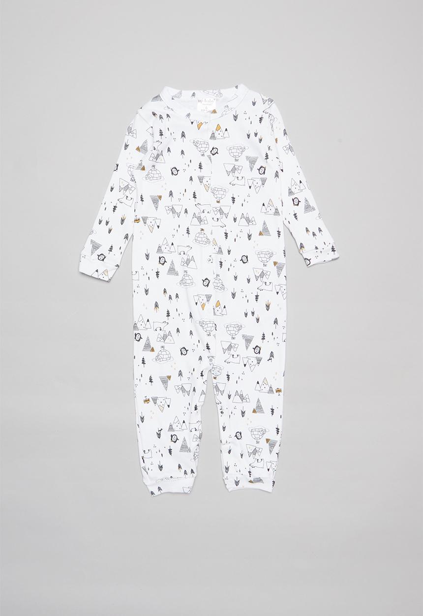UP Baby - Baby boys winter woods romper - multi