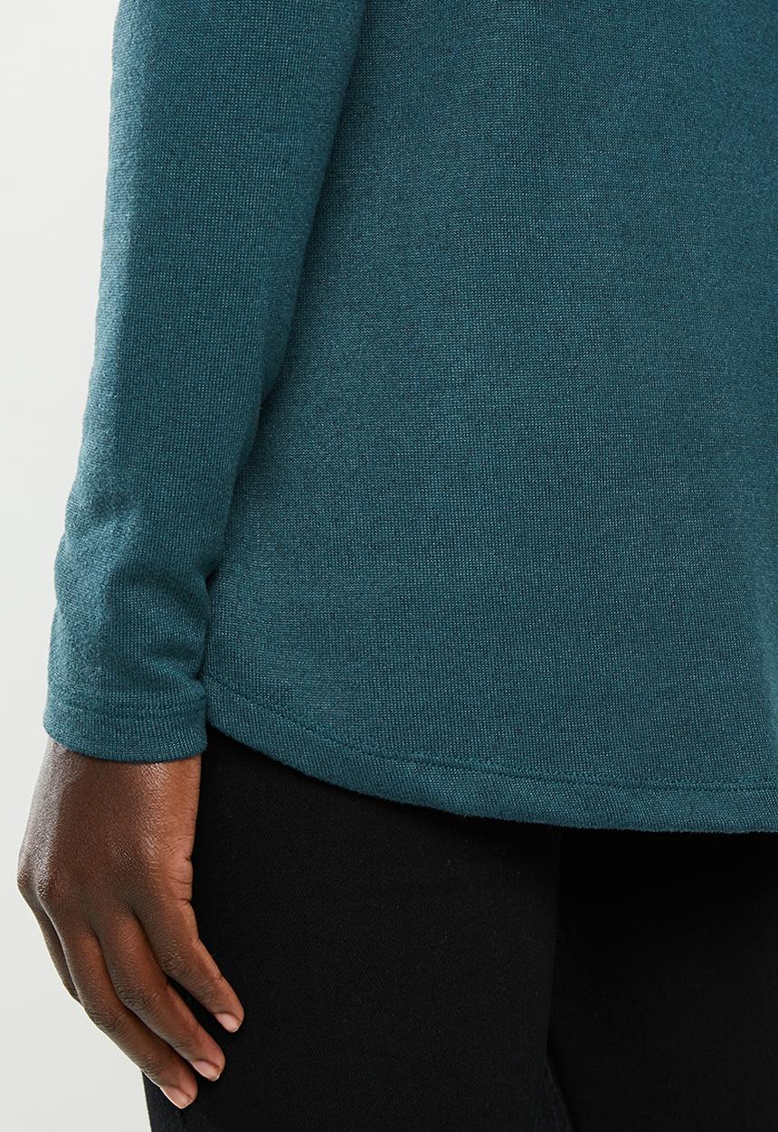 edit - Cowl neck cut & sew top - teal