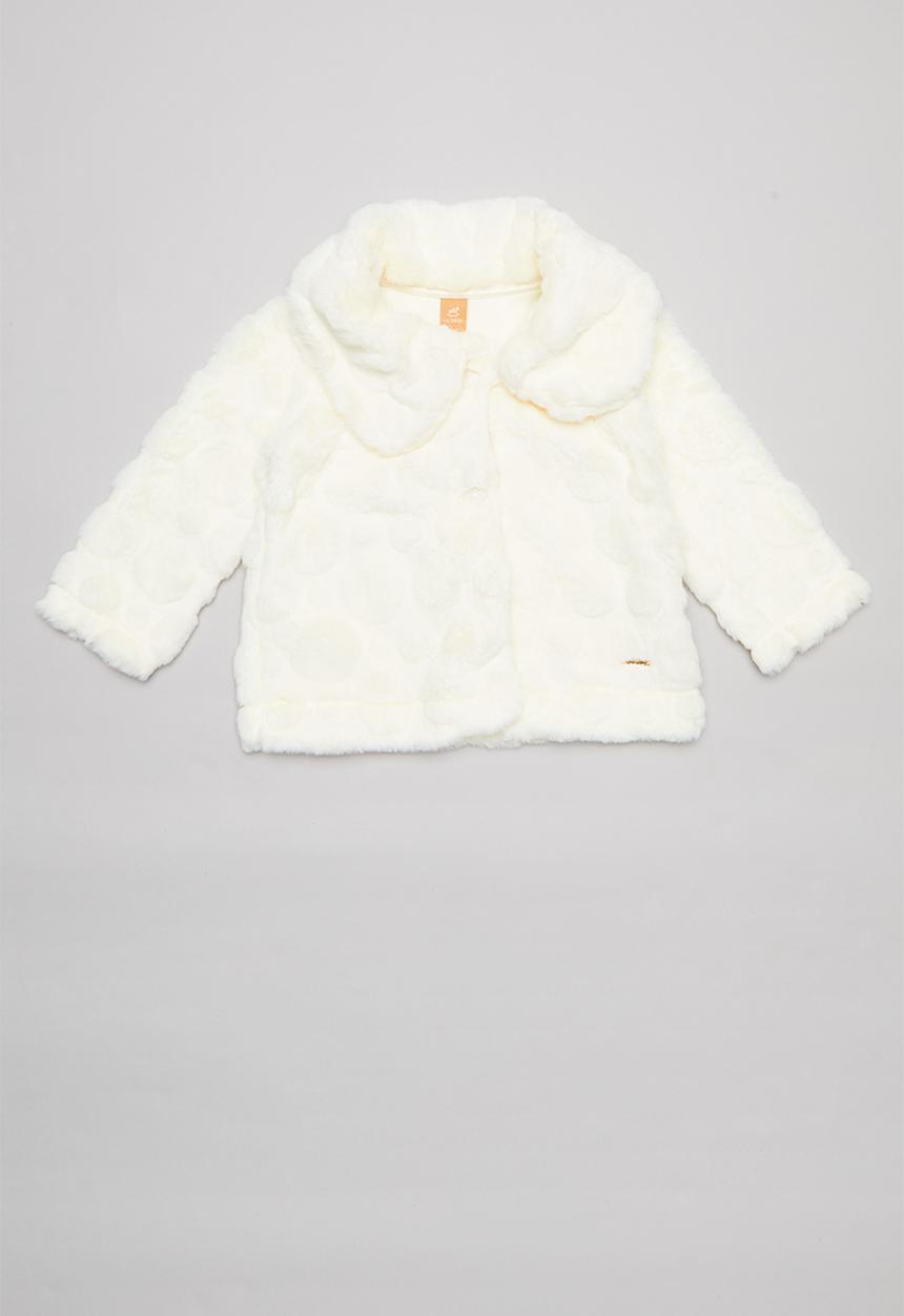 UP Baby - Girls fluffy coat - cream 