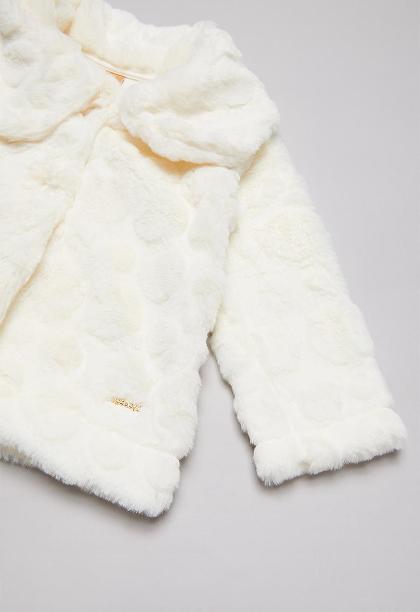 UP Baby - Girls fluffy coat - cream 