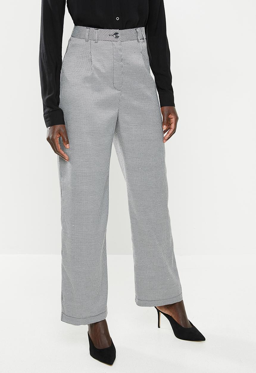 edit - Tailored wide leg pants - white & black