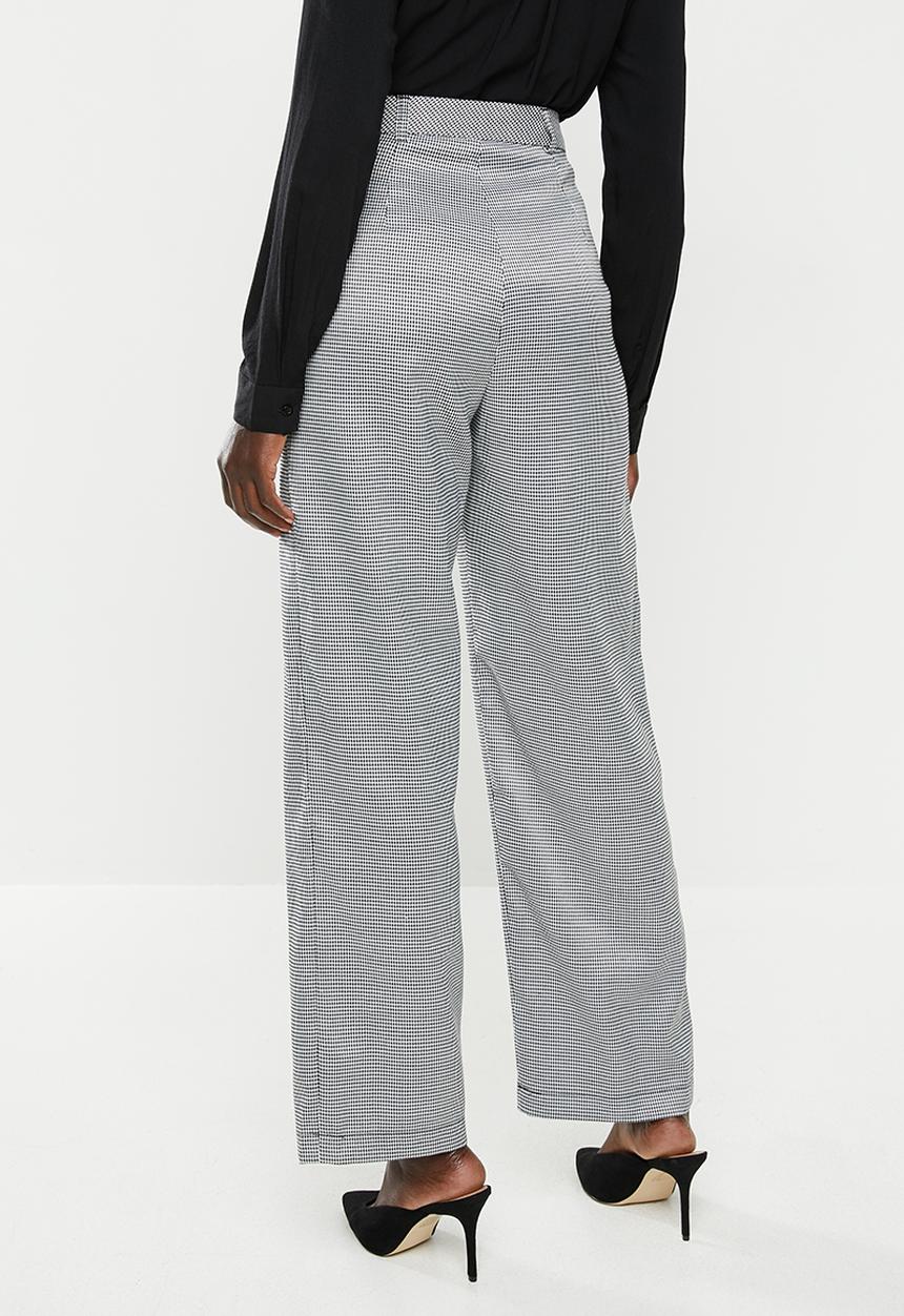edit - Tailored wide leg pants - white & black