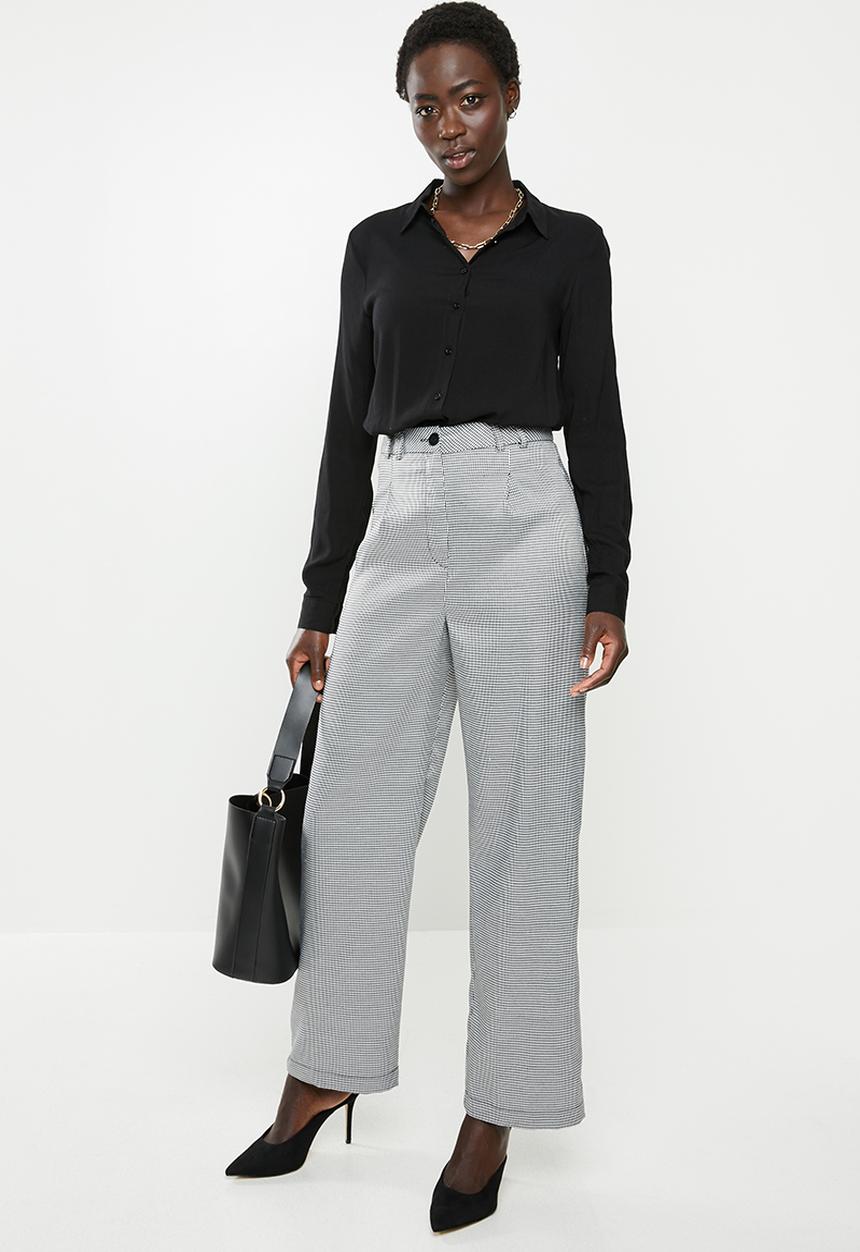 edit - Tailored wide leg pants - white & black