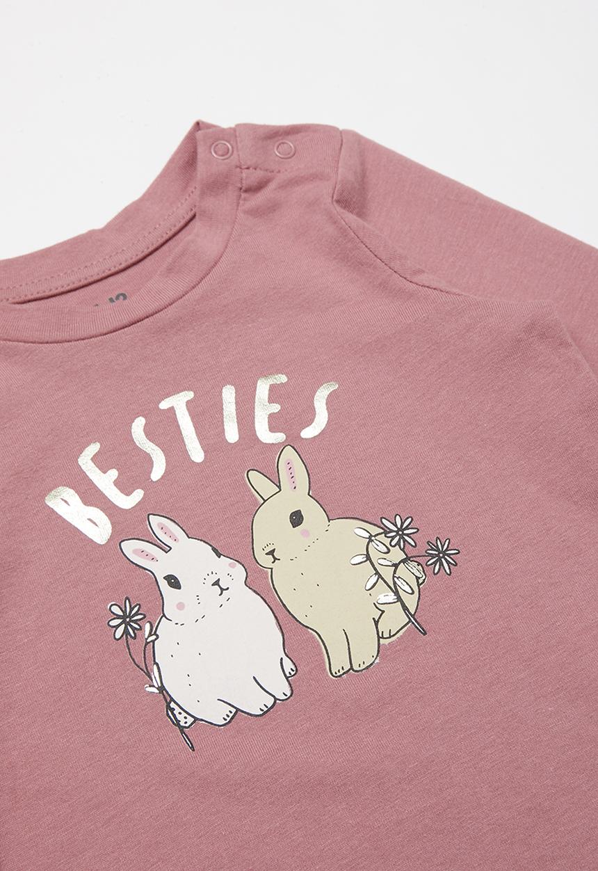 Cotton On - 2 Pack Jamie long sleeve tee - pink & peach 