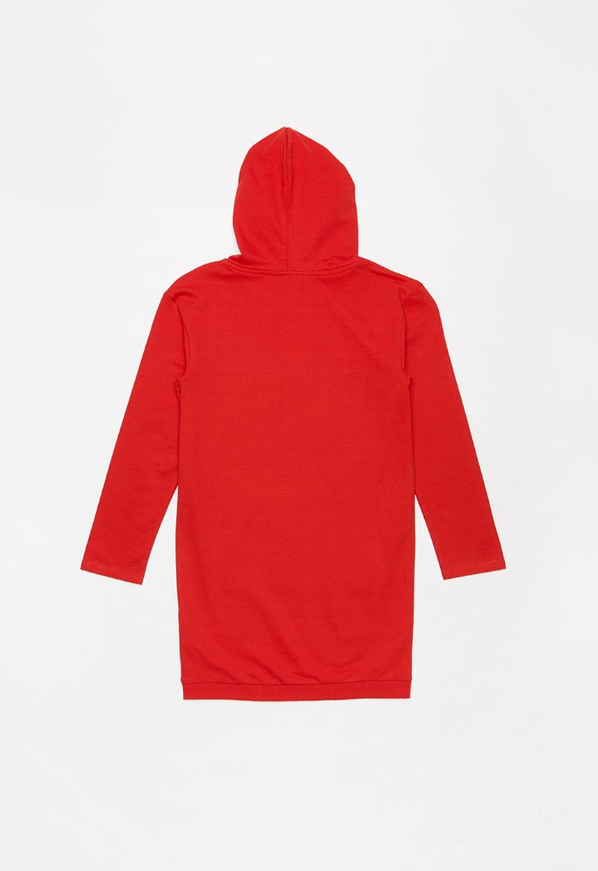 GUESS - Long sleeve longer length hoodie - red