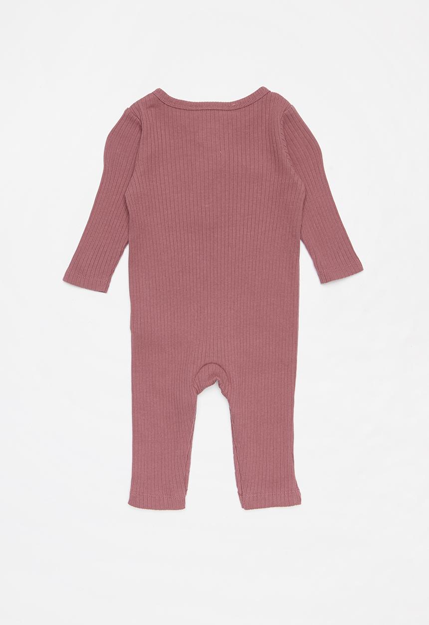 Cotton On - The rib snap romper - vintage berry