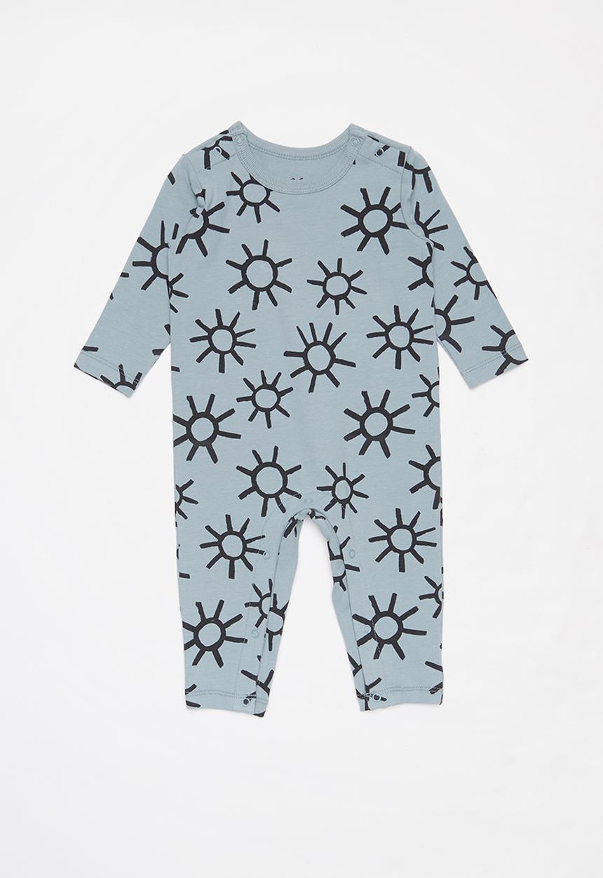 Cotton On - The long sleeve snap romper - blue 