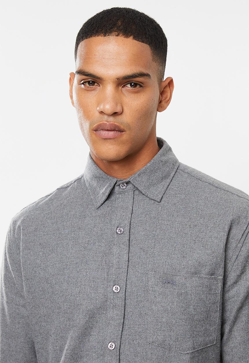 JEEP - Dapper flannel long sleeve shirt - grey