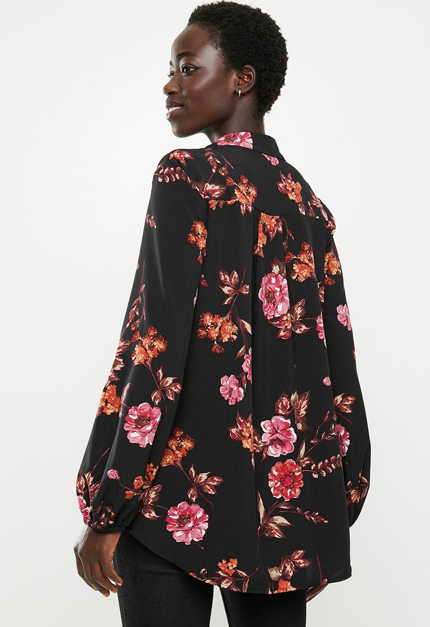edit - Piecrust balloon sleeve blouse - multi