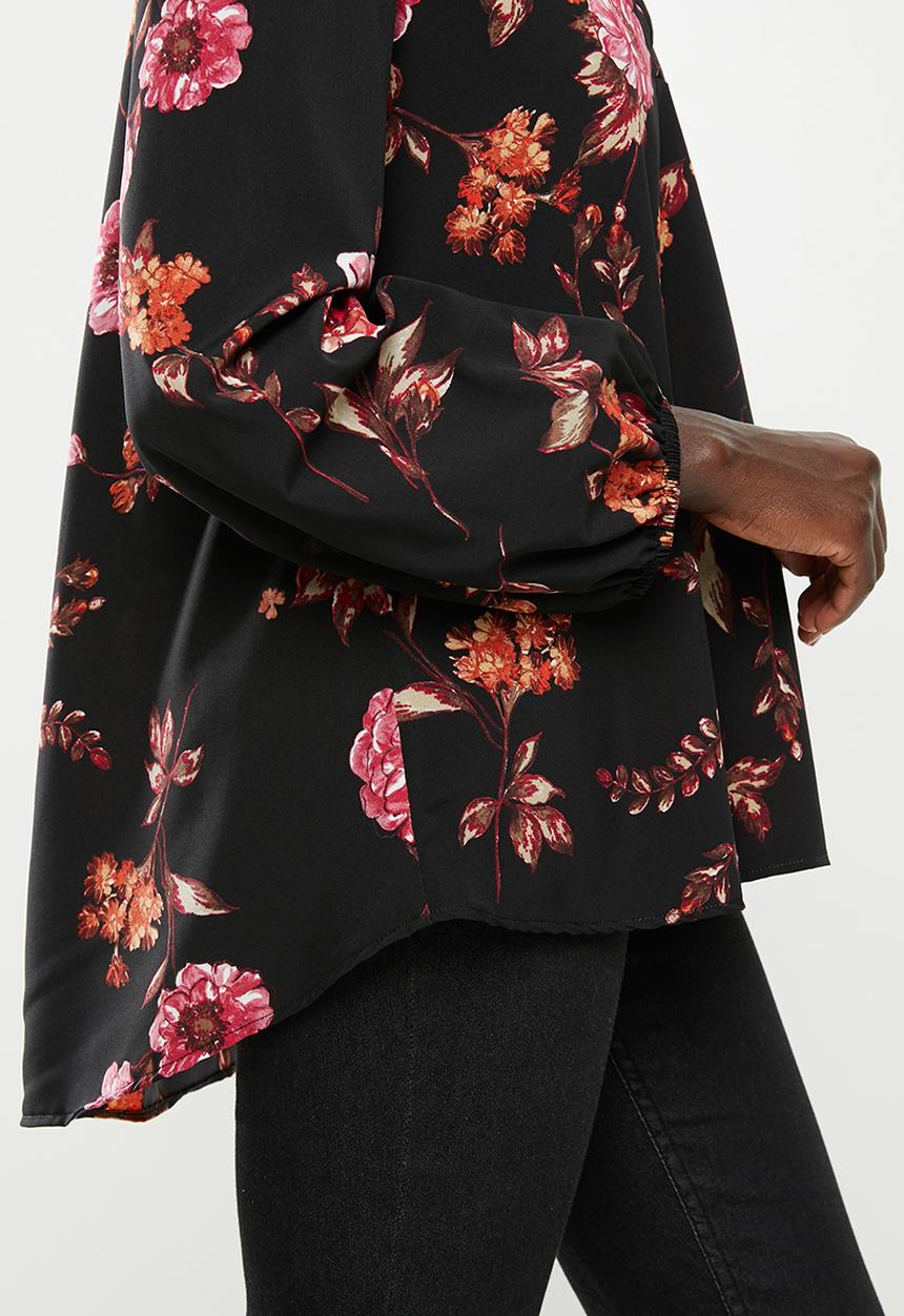 edit - Piecrust balloon sleeve blouse - multi