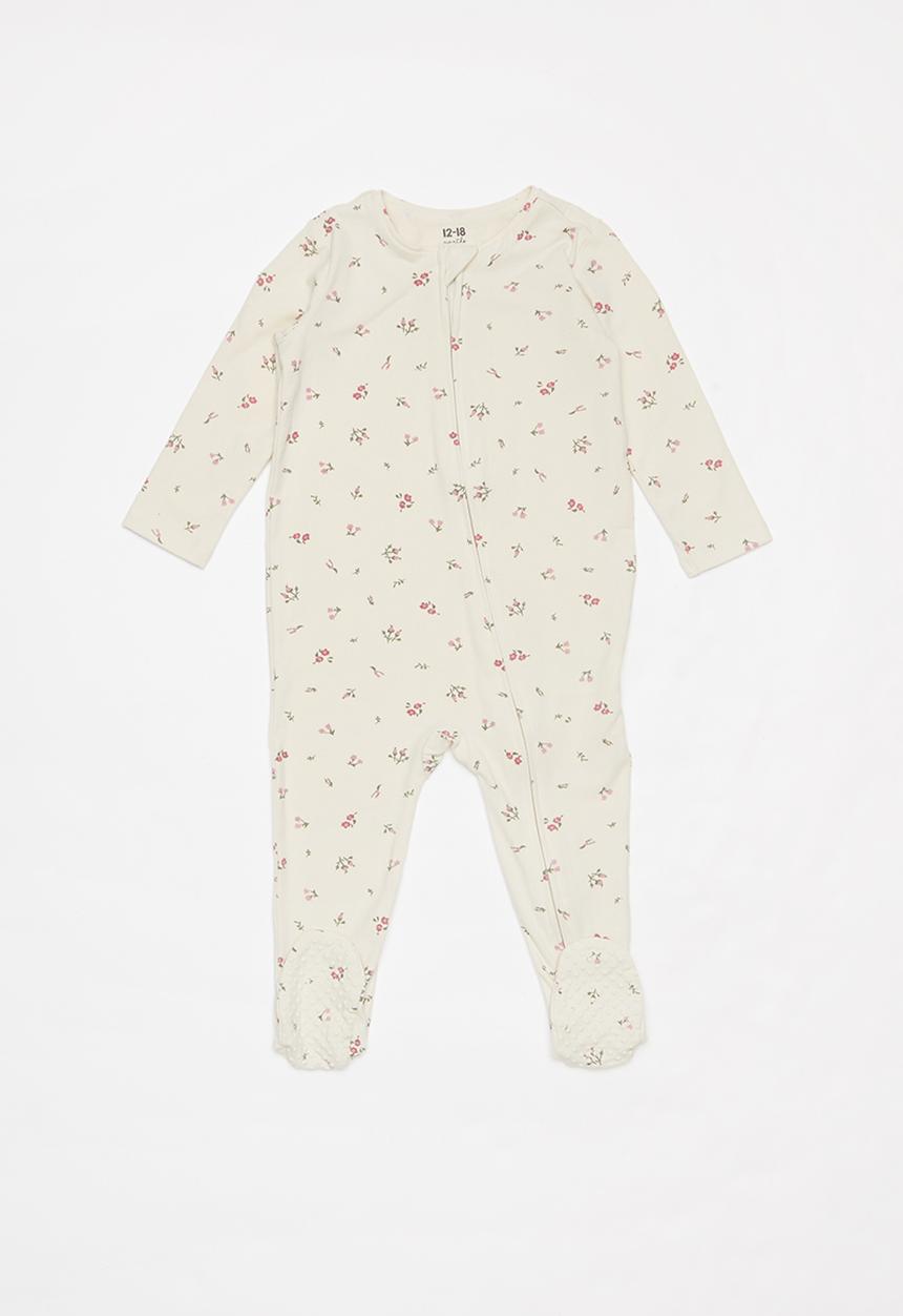 Cotton On - Long sleeve romper, legging & bib - floral fields