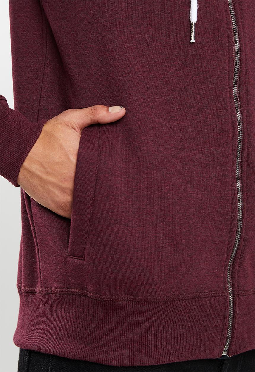 O'Neill - Badger zip through hoodie - burgundy