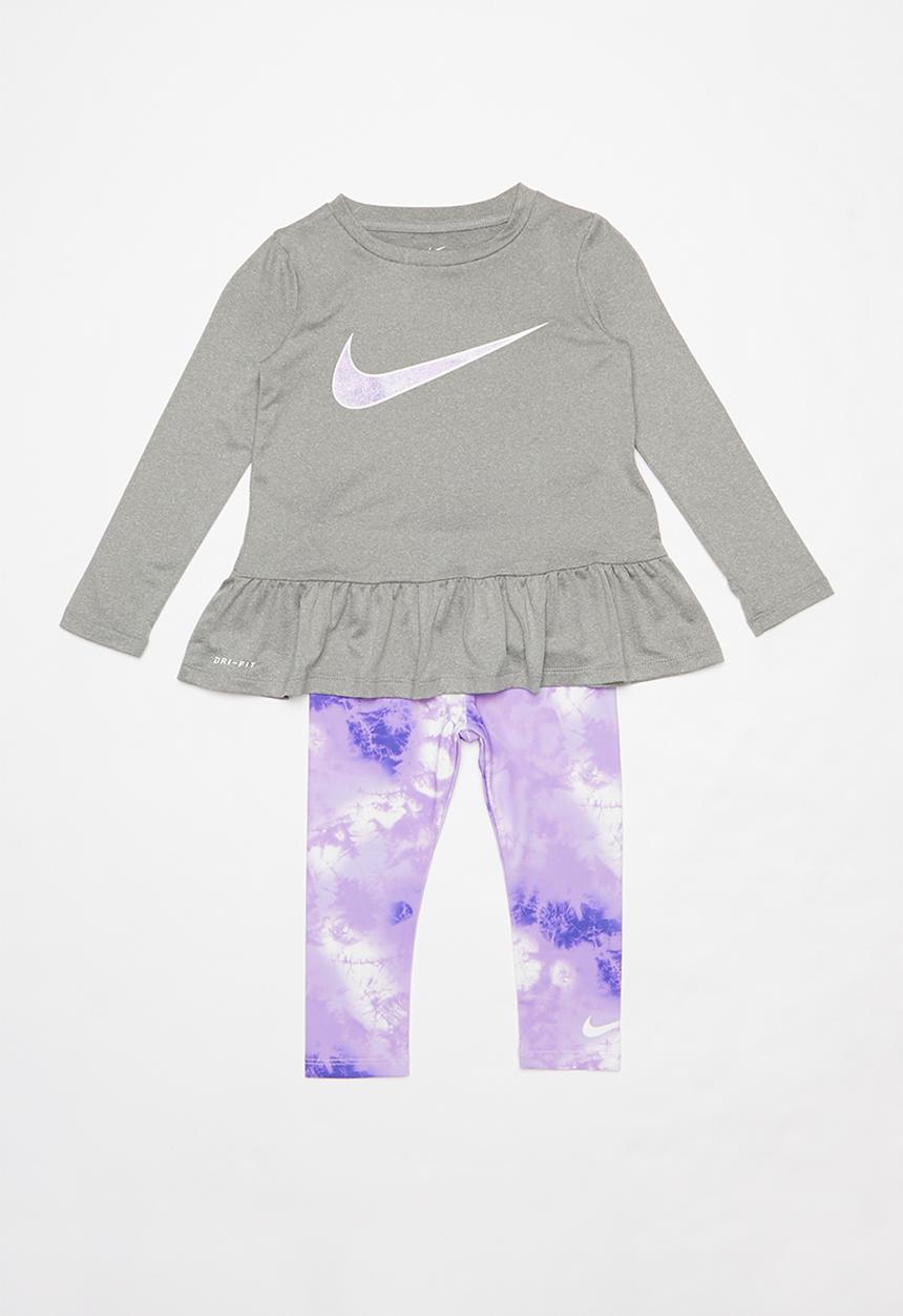Nike - Nike peplum tunic legging set - purple & grey