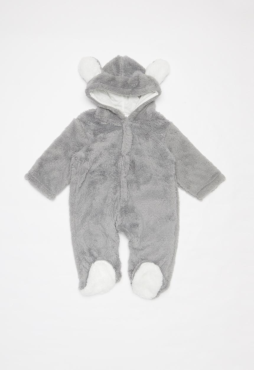Pop Candy - Teddy babygrow - grey