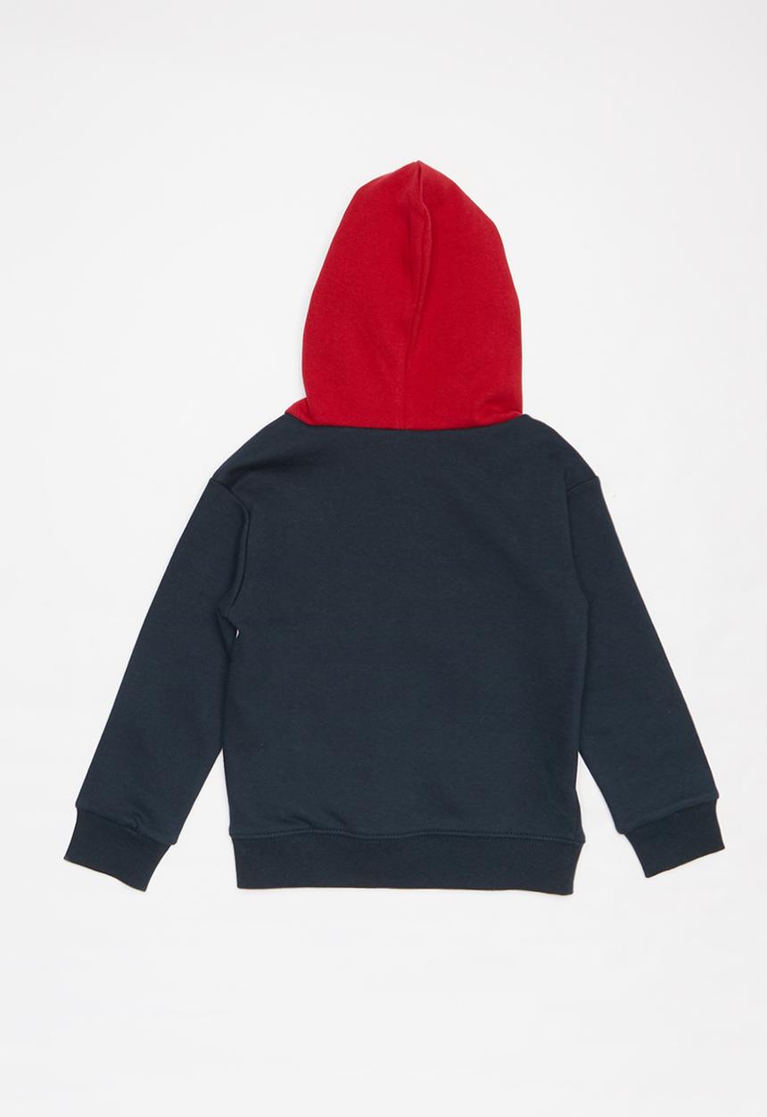 Pop Candy - Boys colour block hoodie - red/navy