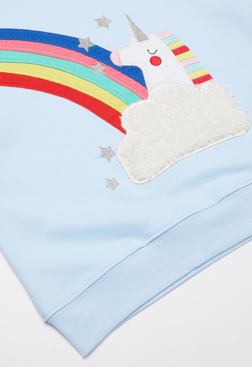 Pop Candy - Rainbow unicorn sweatshirt - light blue