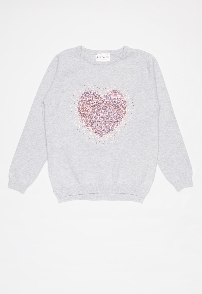 Pop Candy - Heart crewneck - grey