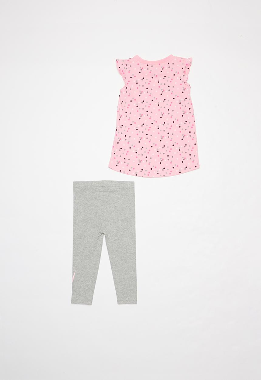 Nike - Nike swoosh & dot tunic legging set - grey & pink