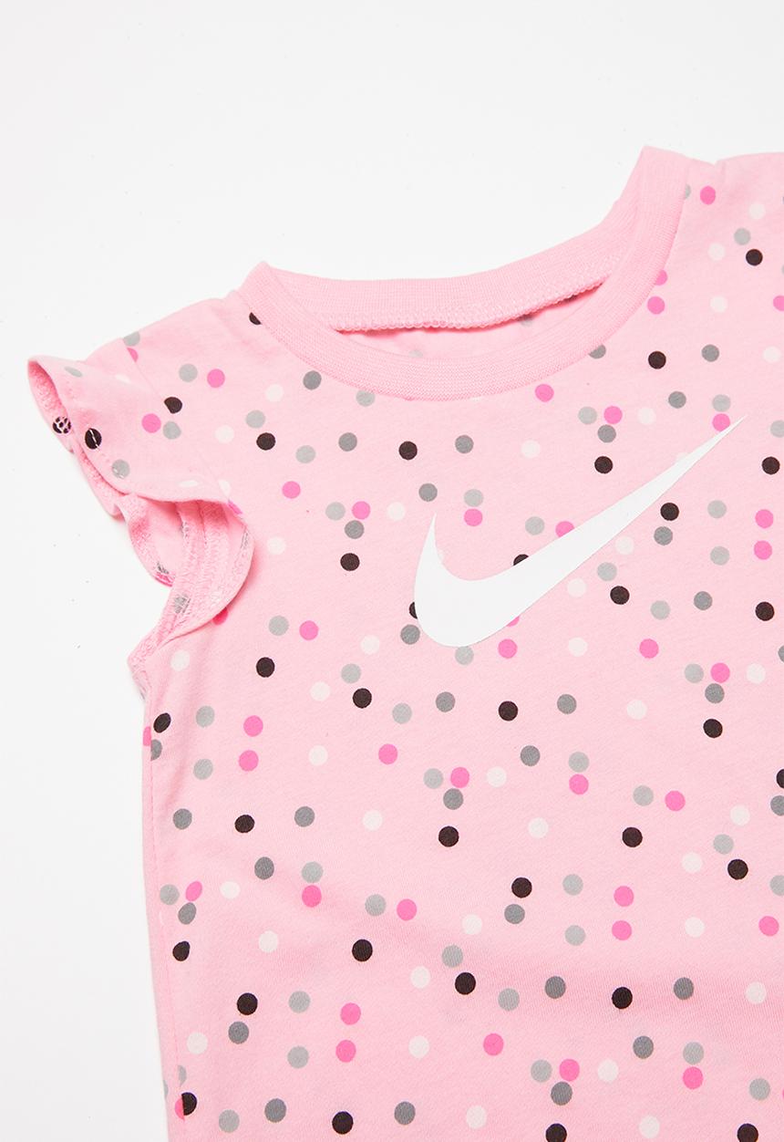 Nike - Nike swoosh & dot tunic legging set - grey & pink
