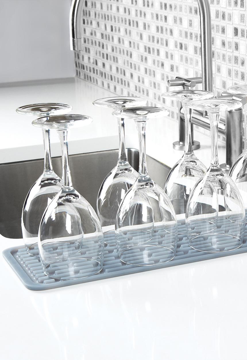 OXO - Silicone wine glass drying mat - grey