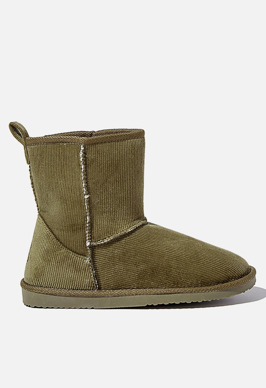 Cotton On - Hallie short home boot - khaki cord