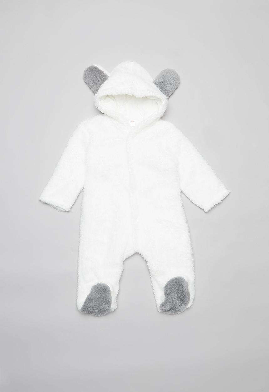 Pop Candy - Teddy babygrow - white