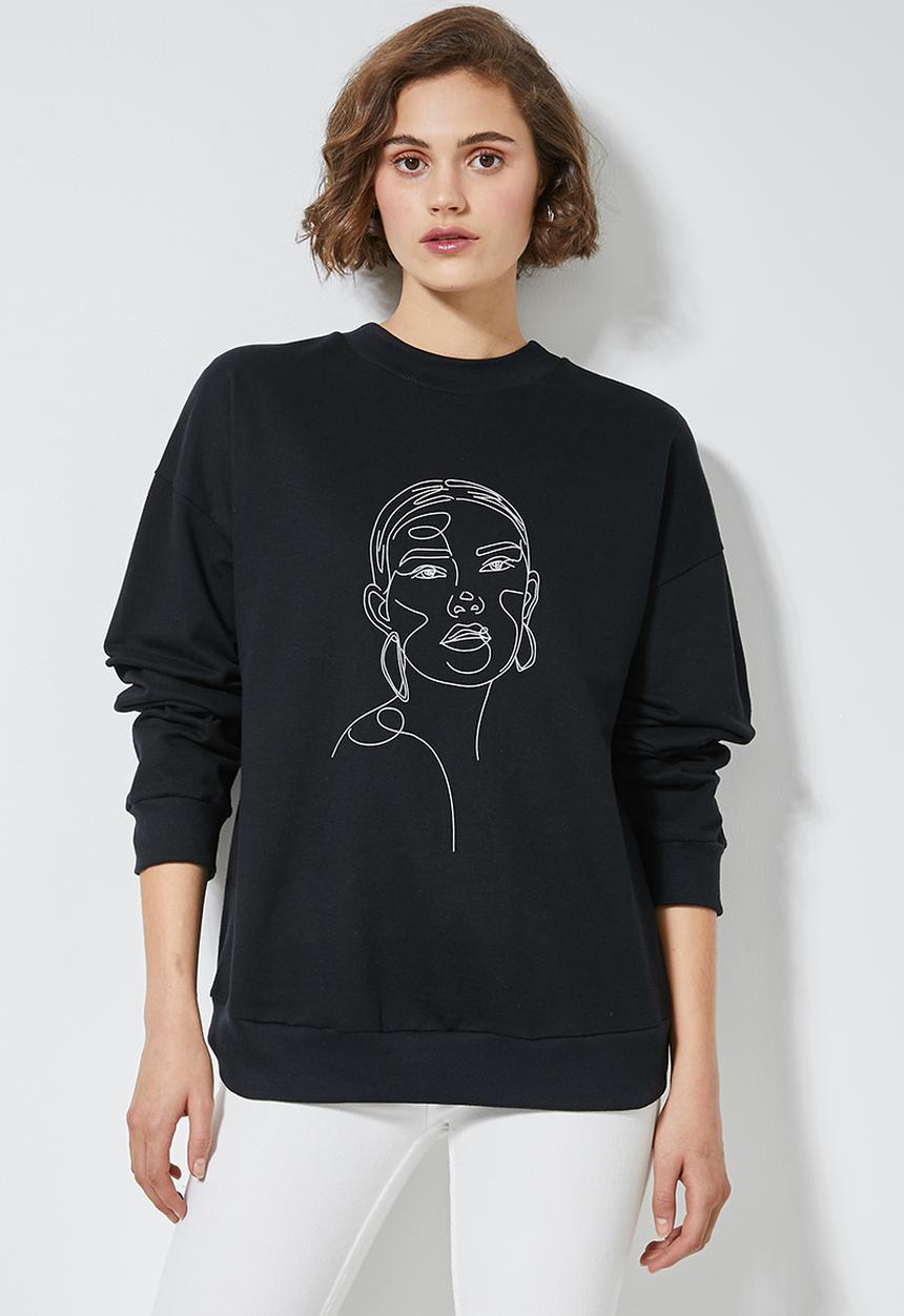 Superbalist - Graphic crew sweat - black