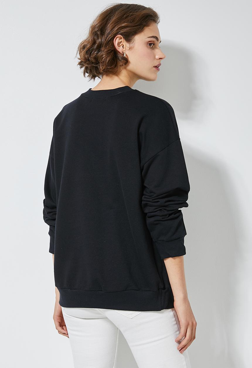 Superbalist - Graphic crew sweat - black